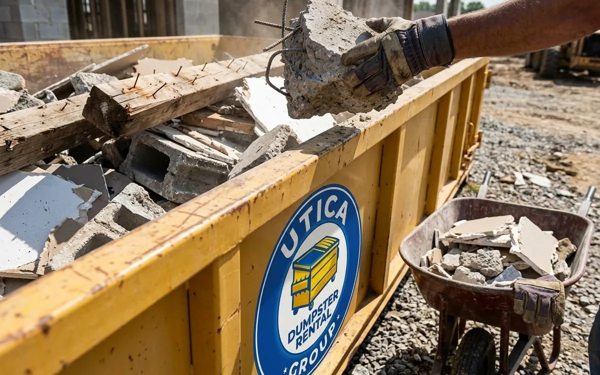 Concrete & Heavy Debris Dumpster Rental in Utica NY